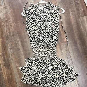 Everly Black and Cream Leopard Print Dress